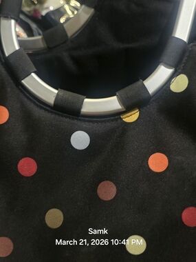 Reisenthel Loopshopper M Market Tote Travel Organizer Black Polka Dot Bag